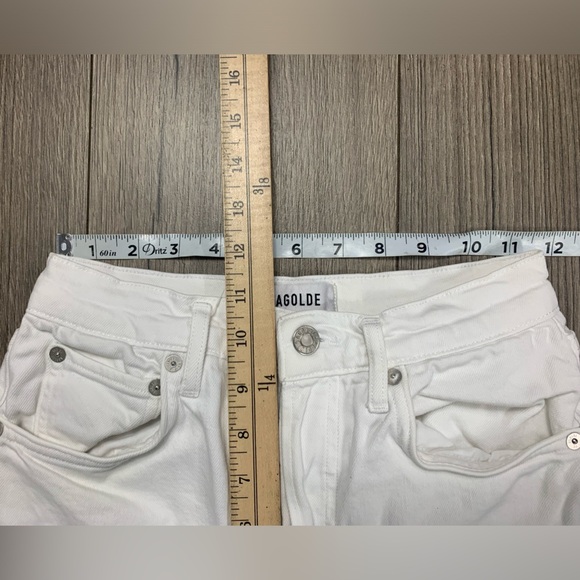 AGOLDE Riley Jeans High Rise Straight Crop Womens 25 Stretch in Sour Cream - Picture 4 of 11